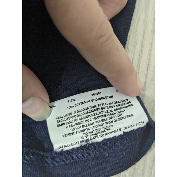 Denver Broncos Logo NFL TEAM APPAREL Mens T-shirt L Large Shirt Blue - Picture 4 of 6